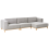 Beliani Corner Sofa 5 Seater VENG Fabric Grey Left Hand 4
