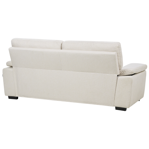 Beliani Sofa 3 Seater VOGAR Fabric Light Beige 2