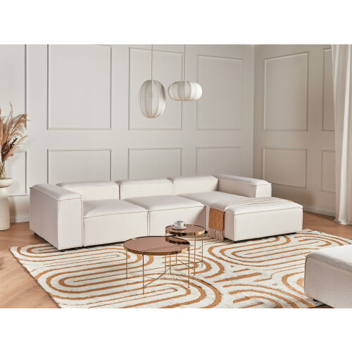 Beliani Modular Corner Sofa 4 Seater ARDAL Boucle Off-White Left Hand 1