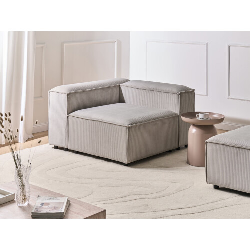 Beliani Corner Seat ARDAL Corduroy Taupe Left Hand 1