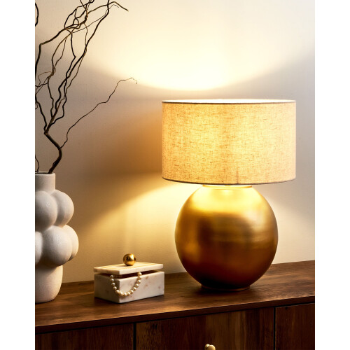 Beliani Table Lamp SOBRAMATI Metal Brass 1