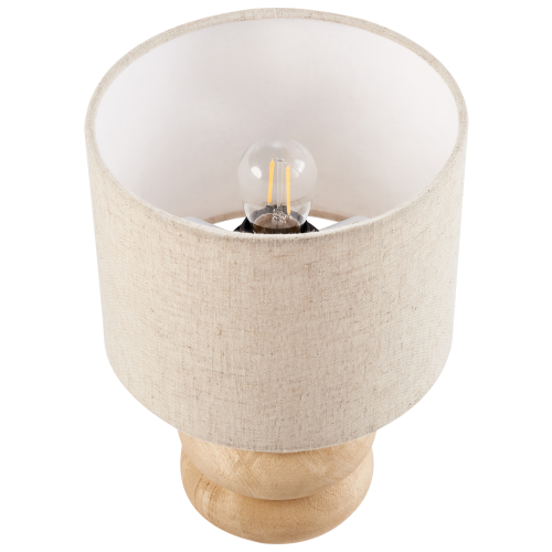 Beliani Table Lamp BETWA Mango Wood Light Brown 1