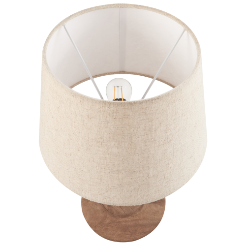 Beliani Table Lamp GODAWARI Mango Wood Dark Brown 1