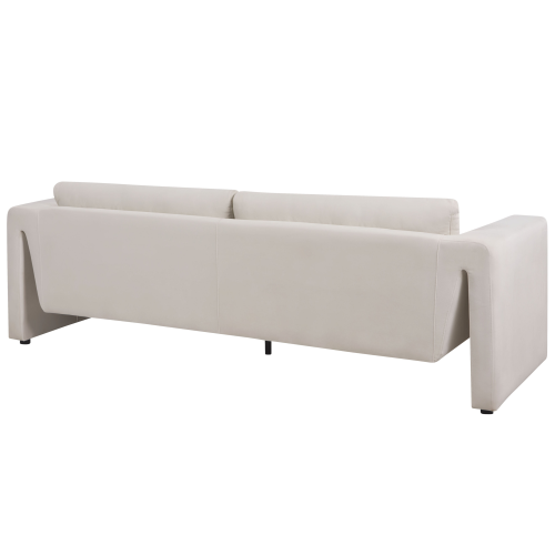 Beliani Sofa 3 Seater MAUNU Velvet Light Beige 2