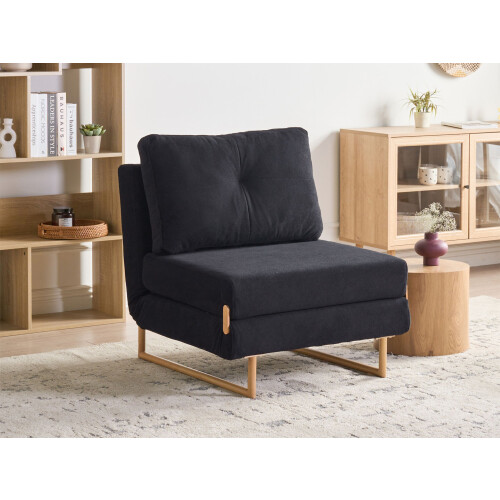 Beliani Single Sofa Bed JERSLEV Fabric Black 1