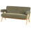 Beliani Sofa 2 Seater TAMRE Boucle Green/ Light Brown 5