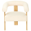 Beliani Armchair ILBRO Boucle Off-White/ Light Brown 5