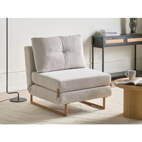 Beliani Single Sofa Bed JERSLEV Fabric Off-White 1