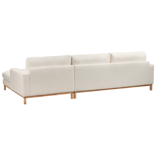 Beliani Corner Sofa 4 Seater SIGGARD Boucle White Left Hand 1