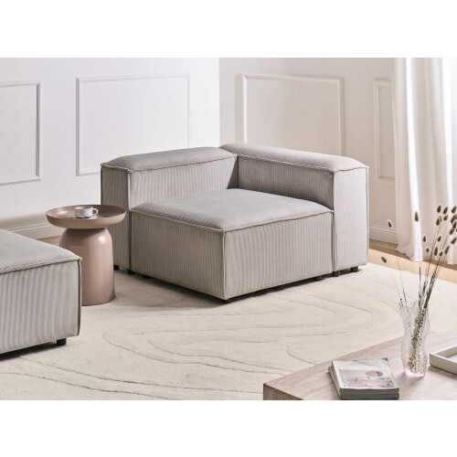 Beliani Corner Seat ARDAL Corduroy Taupe Right Hand 1