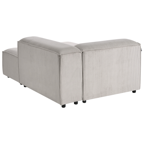 Beliani Left-Hand Chaise Longue ARDAL Corduroy Taupe 1