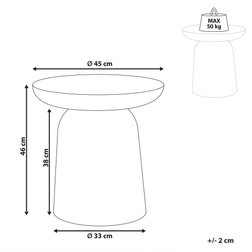 Beliani Side Table TORRENS Metal Black 2