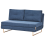 Beliani Sofa Bed 3 Seater JERSLEV Fabric Blue 4