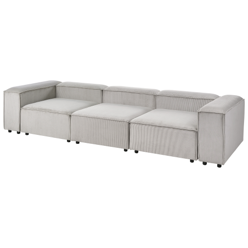 Beliani Modular Sofa 3 Seater ARDAL Corduroy Taupe 1