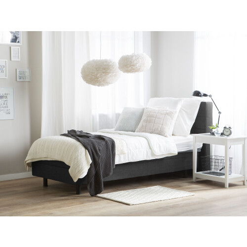 Beliani Adjustable Bed Fabric DUKE 90 x 200 cm (EU Single) Dark Grey 1