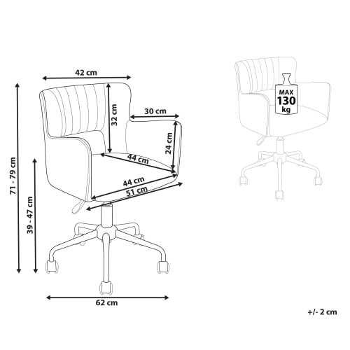 Beliani Desk Chair SANILAC II Boucle Off-White 2