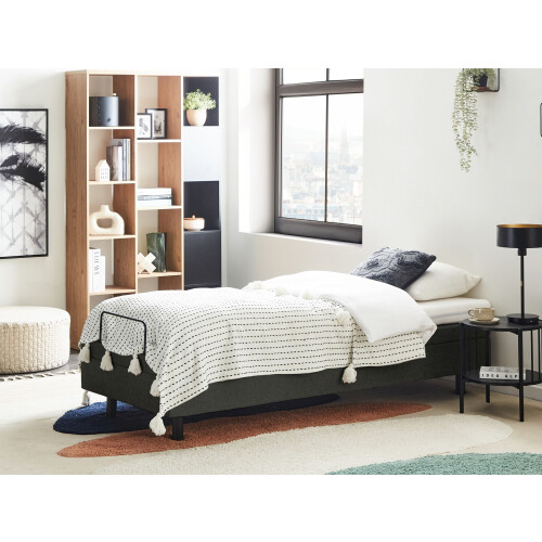 Beliani Adjustable Bed without Headboard Fabric CASTELLAN 90 x 200 cm (EU Single) Dark Grey 1