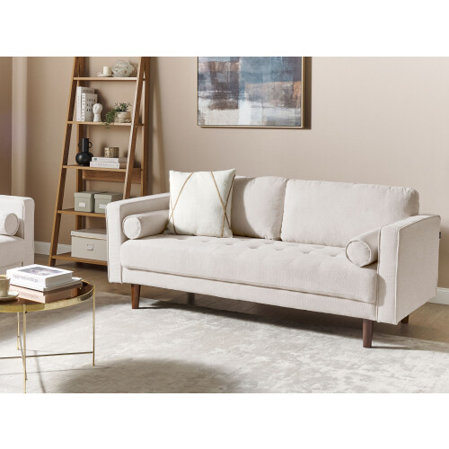 Beliani Sofa 3 Seater NURMO Fabric Light Beige 1