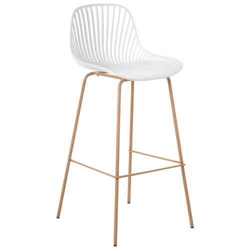 Beliani Set of 4 Bar Chairs KLEVE White 1