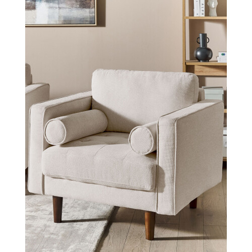 Beliani Armchair NURMO Fabric Light Beige 1