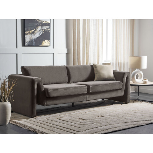 Beliani Sofa 3 Seater MAUNU Velvet Graphite Grey 1