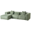Beliani Corner Sofa 3 Seater DOLVA Chenille Dark Green Right Hand 4
