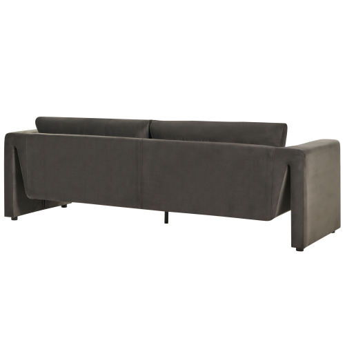Beliani Sofa 3 Seater MAUNU Velvet Graphite Grey 2