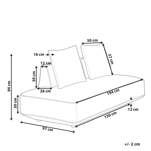 Beliani Chaise Longue SEILLANS Fabric Light Grey 2