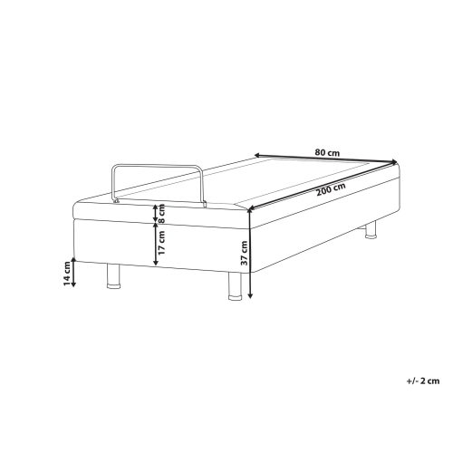 Beliani Adjustable Bed without Headboard Boucle DUKE 80 x 200 cm (EU Small Single) Off-White 2