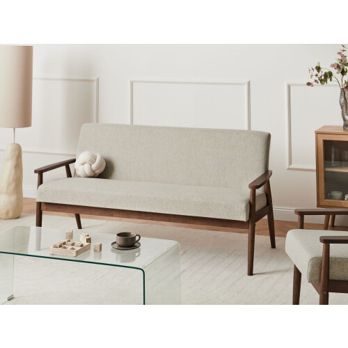 Beliani Sofa 3 Seater ESRUM Fabric Dark Brown/ Grey 1