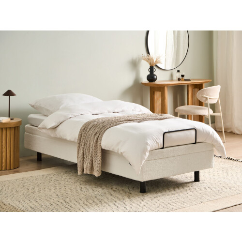 Beliani Adjustable Bed without Headboard Boucle DUKE 80 x 200 cm (EU Small Single) Off-White 1