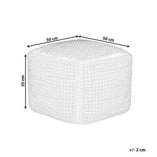 Beliani Pouffe DAMAN Cotton Light Beige 2