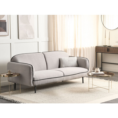 Beliani Sofa 3 Seater TONSBERG Fabric Light Grey 1