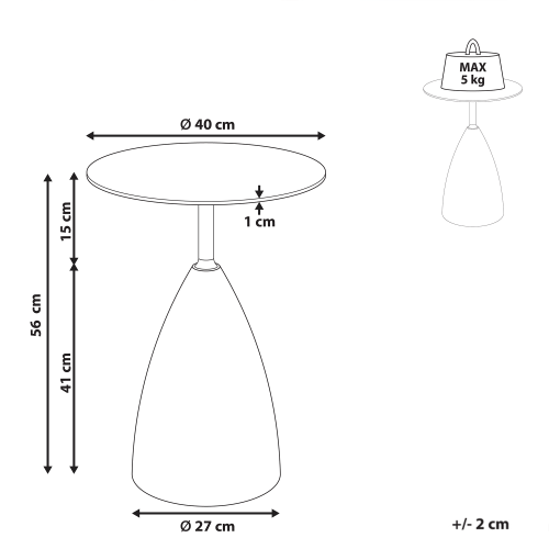 Beliani Side Table WABBY Tempered Glass White Marble 2