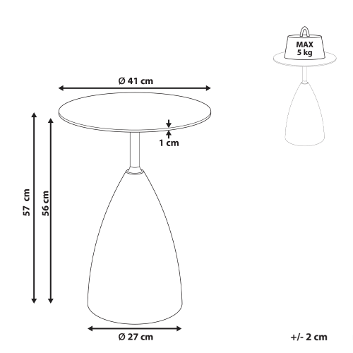 Beliani Side Table WALLIS Tempered Glass Brown/ Black 2