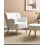 Beliani Armchair TUMBA with Footstool Boucle White 2