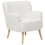 Beliani Armchair TUMBA with Footstool Boucle White 5