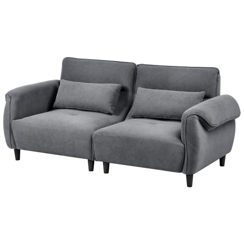 Beliani Sofa 3 Seater WETLAN Fabric Dark Grey 2