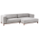 Beliani Corner Sofa 4 Seater VENG Fabric Grey Left Hand 4