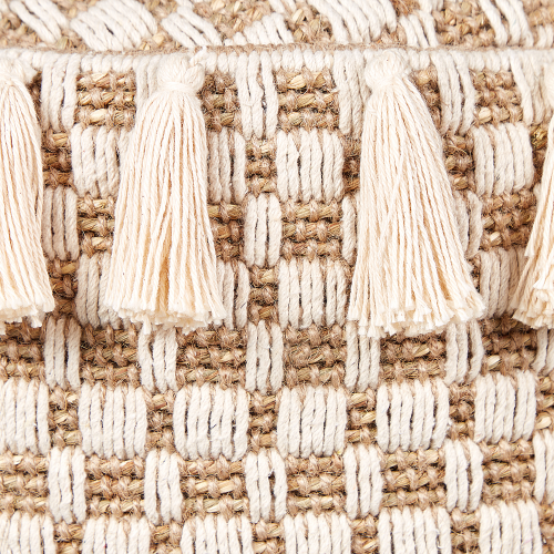 Beliani Pouffe PIRAK Cotton Light Beige 1