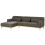 Beliani Corner Sofa SIMOS Corduroy Dark Green Right Hand 3