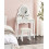 Beliani Dressing Table with Mirror and Stool DIVA White 2