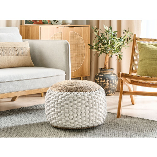 Beliani Pouffe AIZA Cotton White 1
