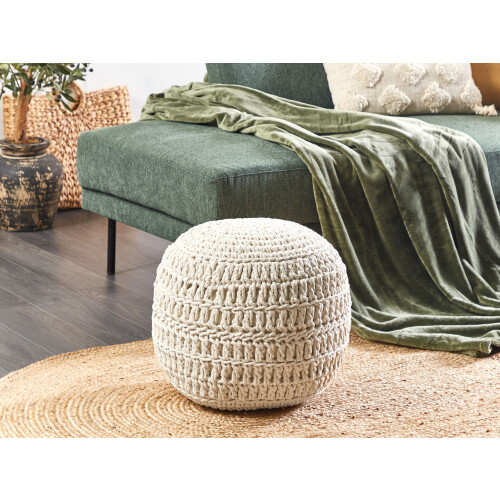 Beliani Pouffe ARPATU Cotton Light Beige 1
