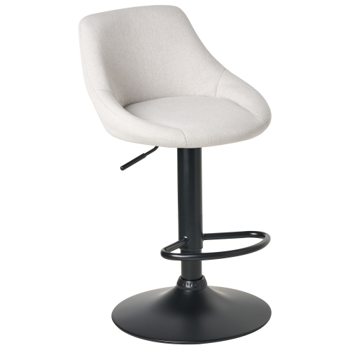 Beliani Set of 2 Bar Stools MEDULIN Swivel Fabric Light Grey 2