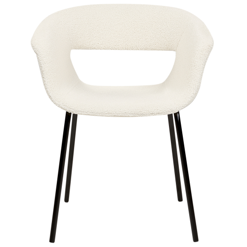 Beliani Set of 2 Dining Chairs ELMA Boucle Off-White 1