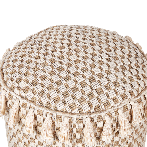 Beliani Pouffe PIRAK Cotton Light Beige 2
