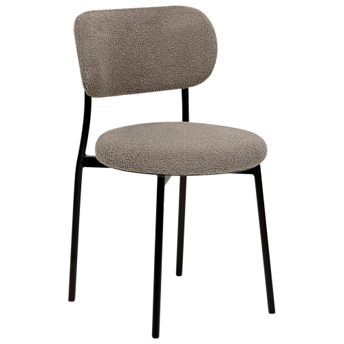 Beliani Set of 2 Dining Chairs CASEY Boucle Taupe 2