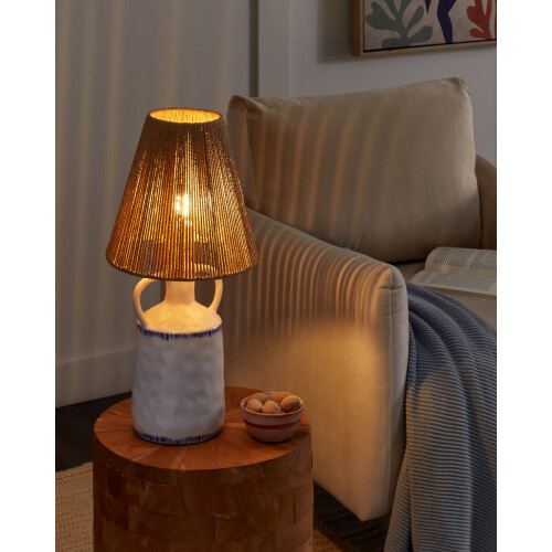 Beliani Table Lamp LARISSOS Ceramic White 1