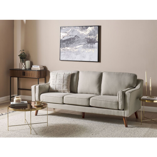 Beliani Sofa 3 Seater LOKKA Fabric Beige 1